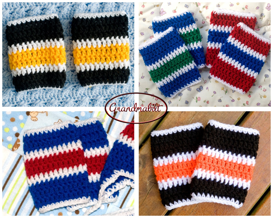 Hockey Leg Warmers Baby Hockey Socks Crocheted Hockey Etsy