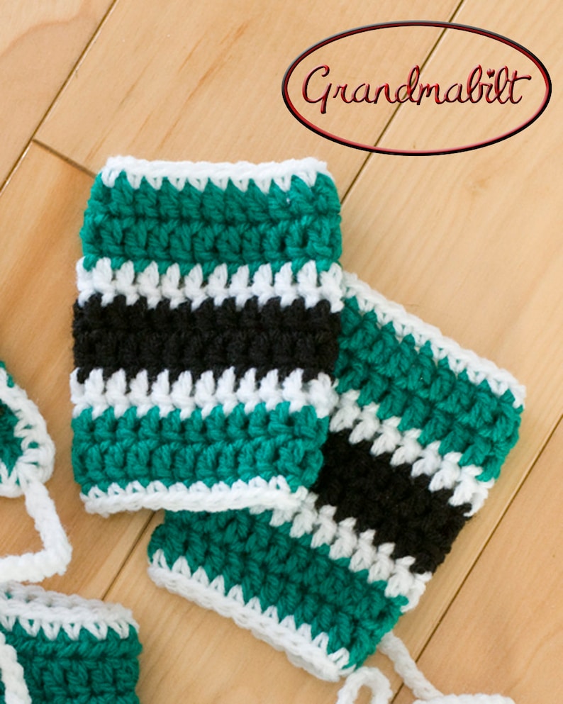 Hockey Leg Warmers Baby Hockey Socks Crocheted Hockey Etsy
