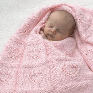 Knitting Pattern PDF Baby Lace Heart Motif Afghan, Small, Medium, Large ...