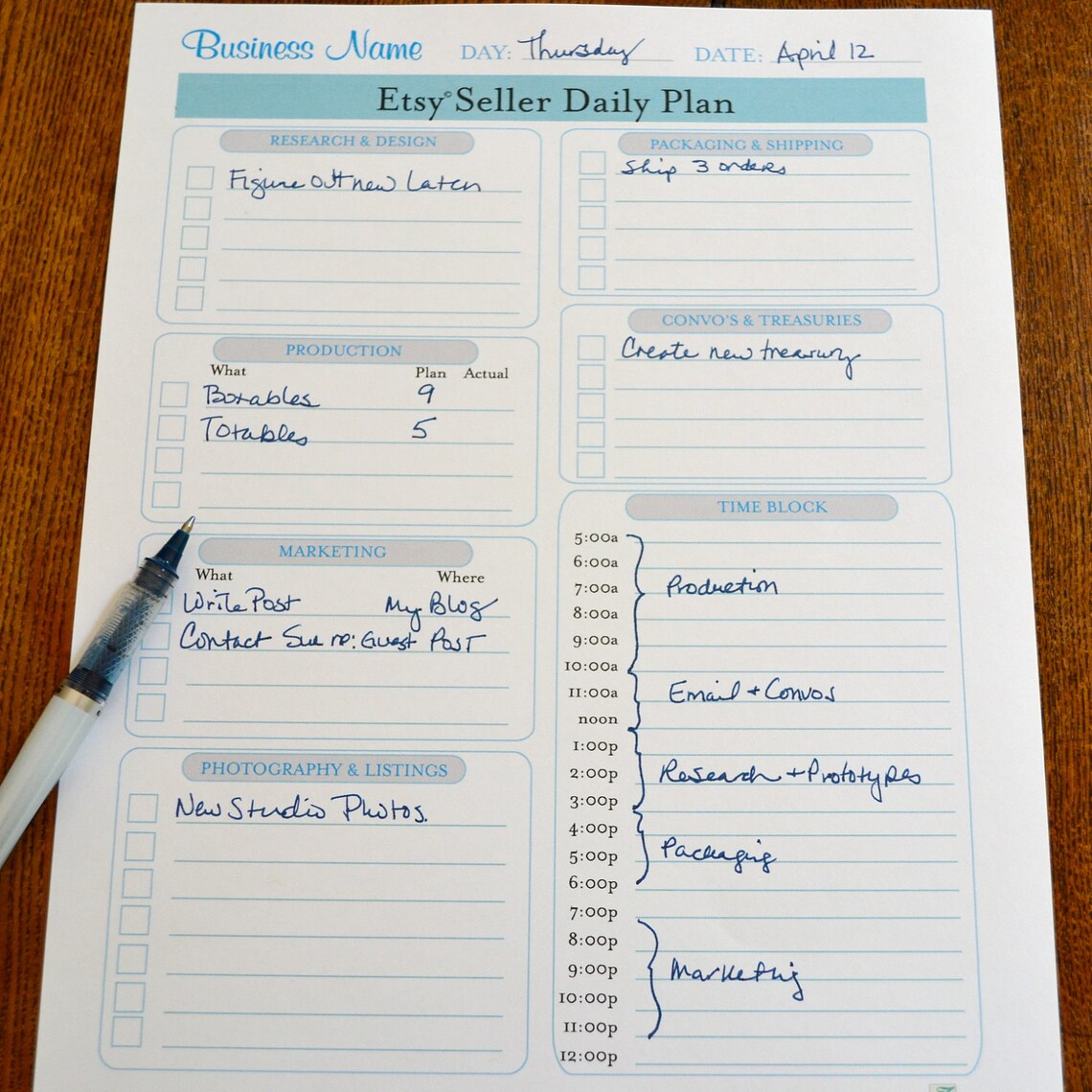 Etsy Seller Organizer Daily Planner 1 Printable IMMEDIATE Etsy