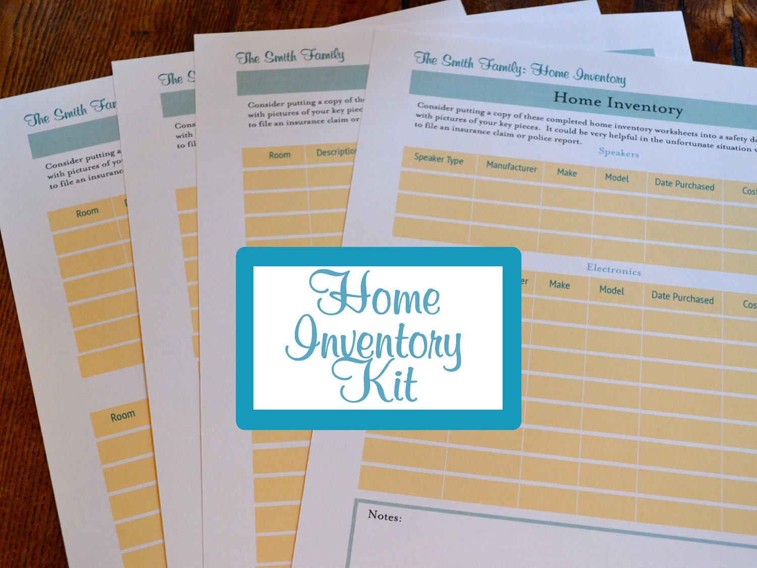Home Inventory Organizer Kit 4 Documents IMMEDIATE DIGITAL Etsy