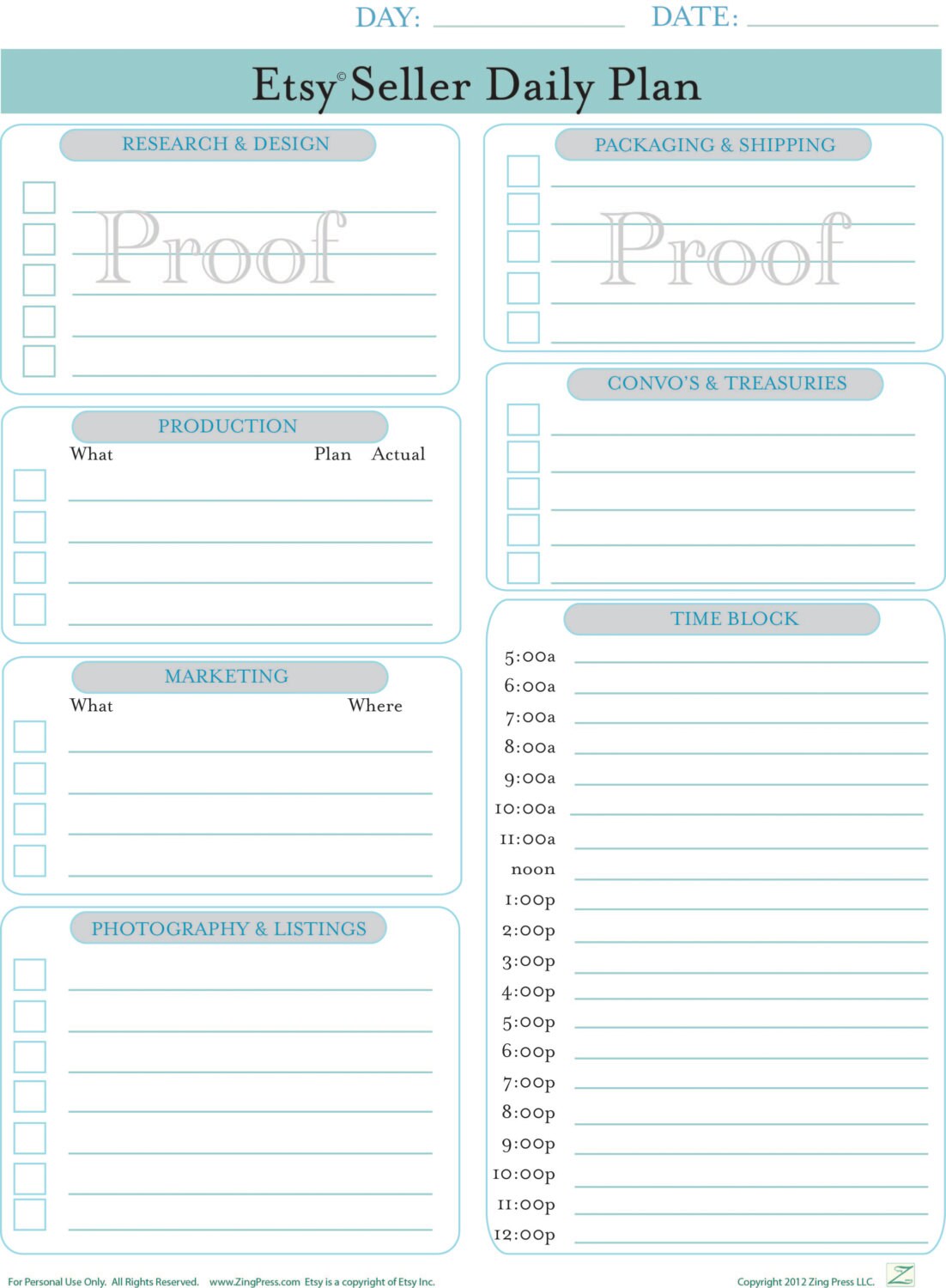 Etsy Seller Organizer Daily Planner 1 Printable IMMEDIATE Etsy