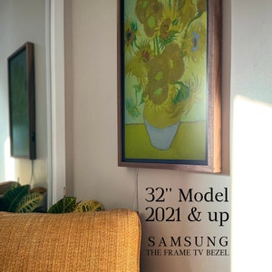 Televisor Samsung Frame de 32 pulgadas con bisel de madera real hecho a mano
