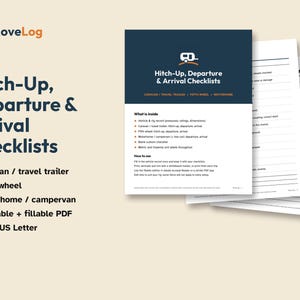 RV Checklist Printable for Beginners, Caravan Checklist Before Towing, Travel Trailer Departure List, Motorhome Hitch Up Checklist, PDF