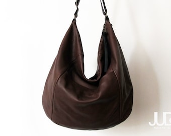 Coffee Brown Leather Bag Soft Leather Purse Black Friday SALE
