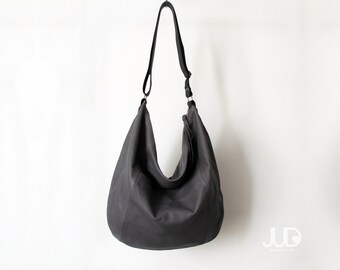 grey leather bag sale