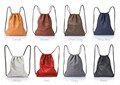 Soft leather backpack handbag men leather back bag SALE leather tote bag men leather drawstring bag leather satchel unisex leather zinc sack product logo