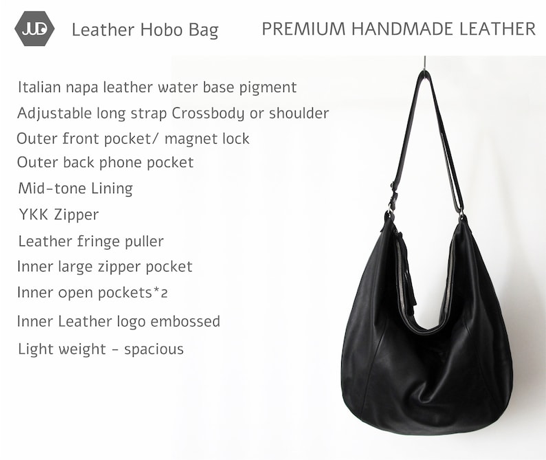 Black leather bag SALE leather hobo bag soft leather bag | Etsy