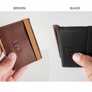 Portafoglio con fermasoldi per uomo - portafoglio sottile in pelle da uomo - portafoglio sottile da uomo - portafoglio sottile da uomo - portafoglio sottile per carte - portafoglio in pelle con tasca frontale da uomo