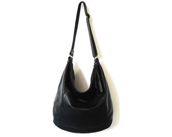 Black leather bag SALE leather hobo bag - soft leather bag - large leather bag - crossbody bag women leather bag leather shoulder bag purse