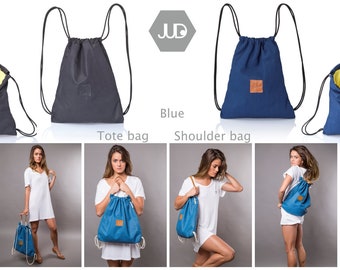 Blue denim backpack purse convertible travel bag SALE school bag women backpack jeans backpack tote bag denim rucksack slouchy backpack