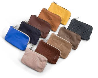 Zipper leather purse- coin leather purse- zipper leather wallet- coin leather wallet- Keychain leather wallet- Keychain leather purse judtlv