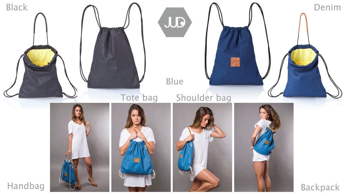 Blue Canvas Backpack Purse Convertible Backpack Tote SALE Blue Etsy