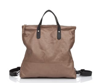 Walnut Brown Leather Diaper Bag Backpack | 5-in-1 Convertible Baby Bag for Moms | Large Leather Diaper Backpack & New Mom Gift large bag