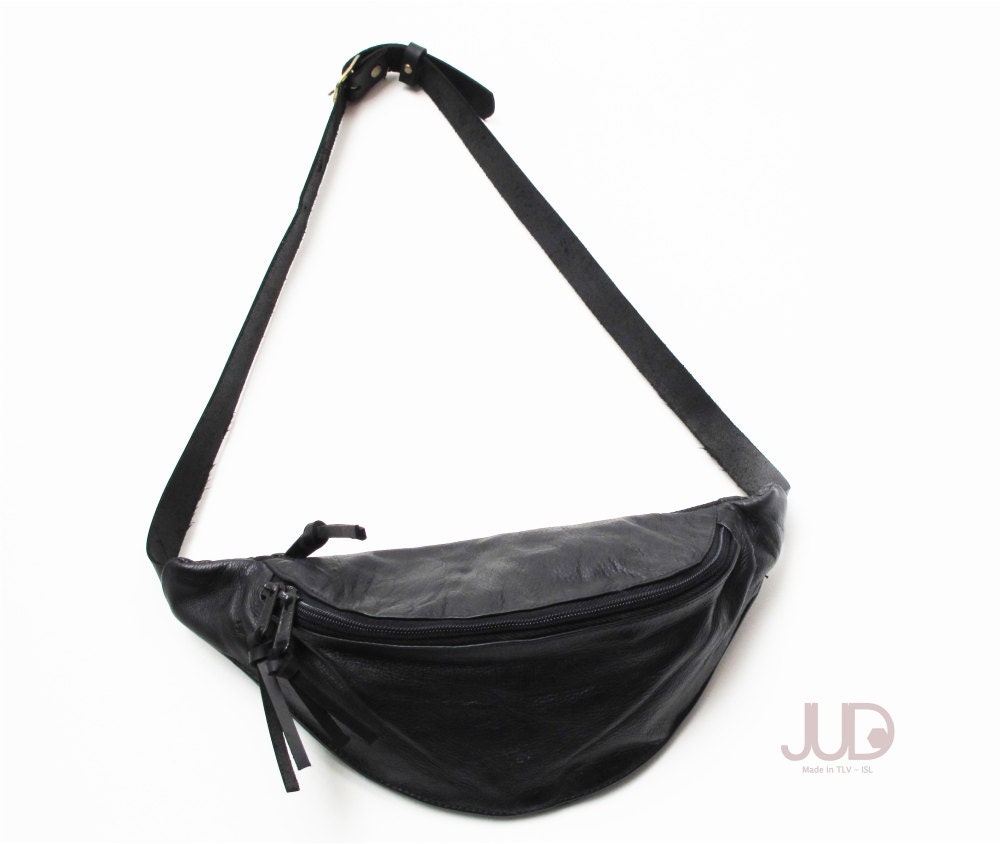 OrrinSports Black Fanny Pack for Men Genuine Leather