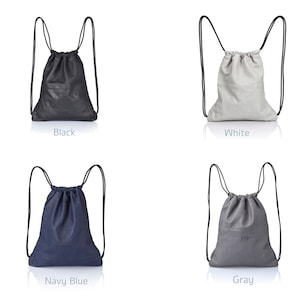 Sac à dos en cuir italien noir 2-en-1 sac à dos convertible - fourre-tout en cuir souple sac de sport unisexe cordon sac à dos sac à dos en cuir