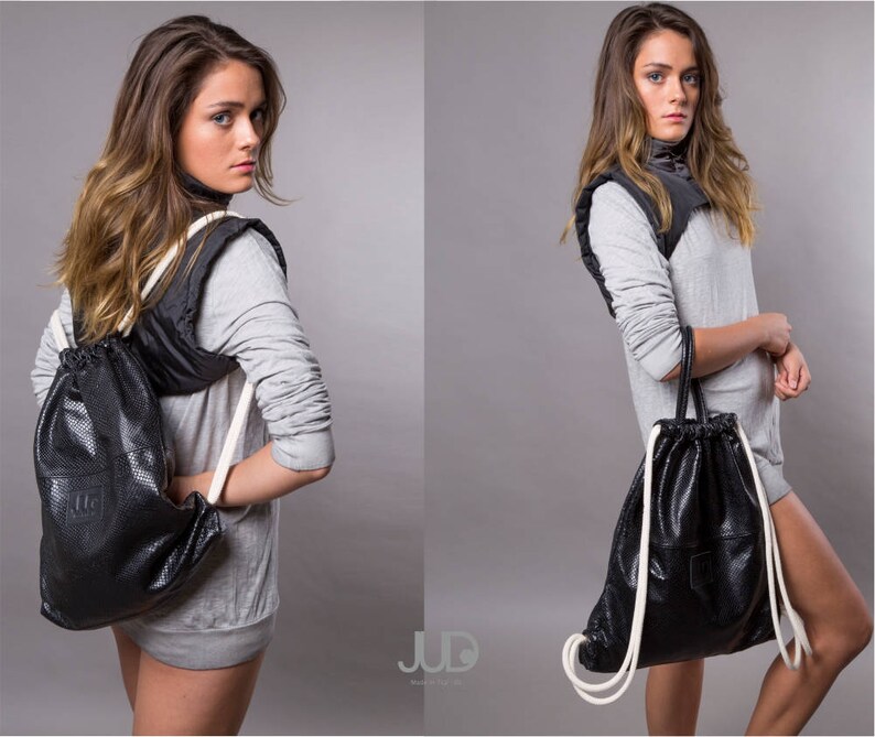 2-in-1 Black Python Skin Bag, Python Leather Handbag, Black Leather ...