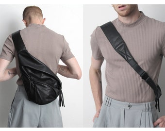 レザーチェストスリングバッグ FIT】WATERPROOFレザー 2WAY 口折れクラッチショルダー SKB