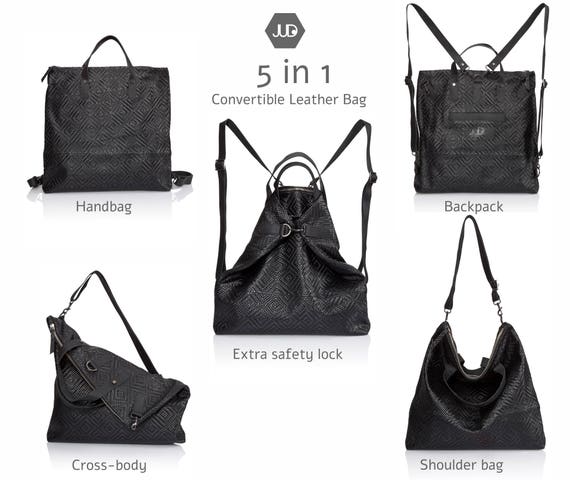 backpack tote leather