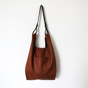 Camel brown leather bag women leather tote bag unisex leather bags SALE soft leather tote leather handbag handmade large leather crossbody image 1