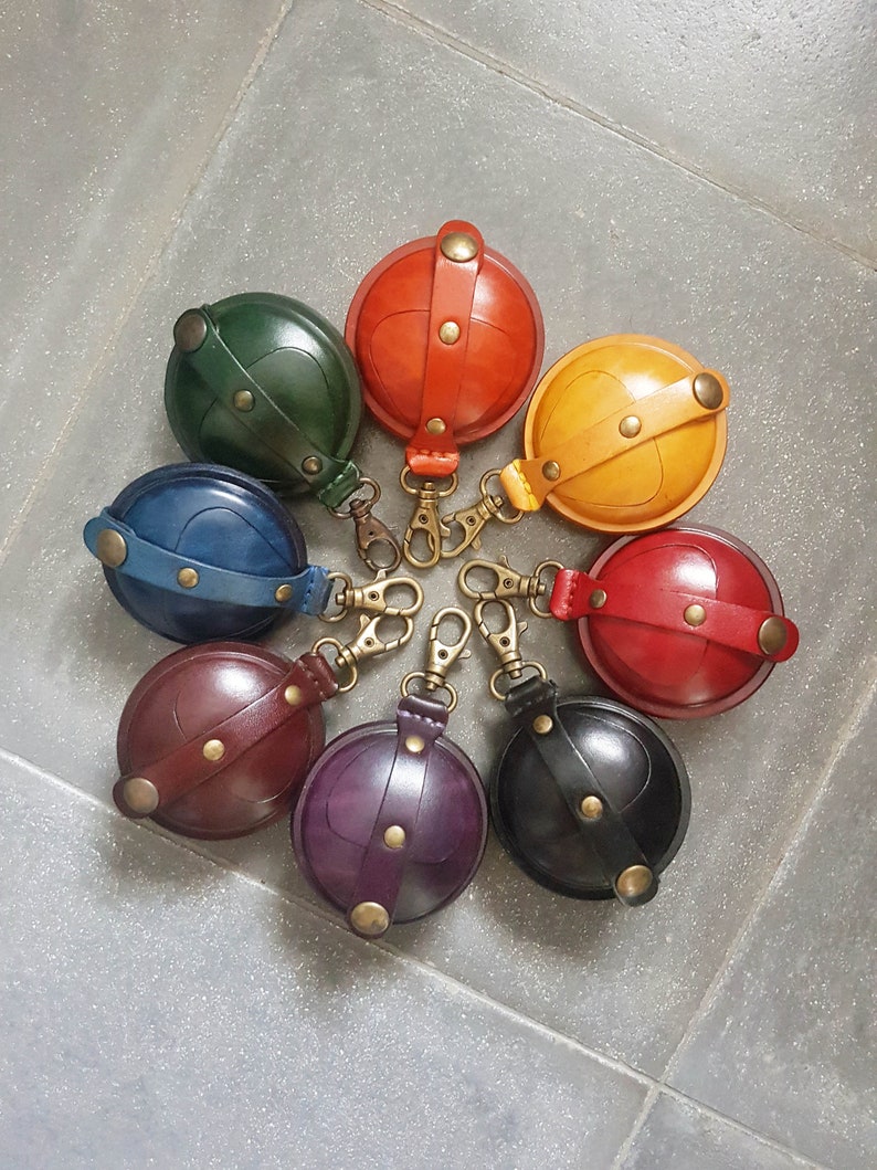 Leather Coin Purse Ball Shape Leather Wallet Clutch Wallet Etsy