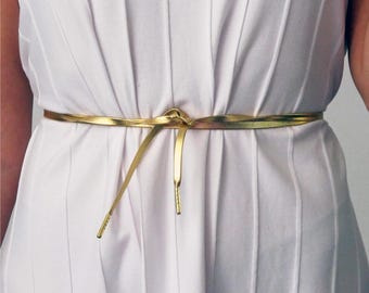 Multi-functional Leather cord belt unisex minimalist leather tie belt / knot belt / leather shoelace/ alternative leather tie/ fringe belt