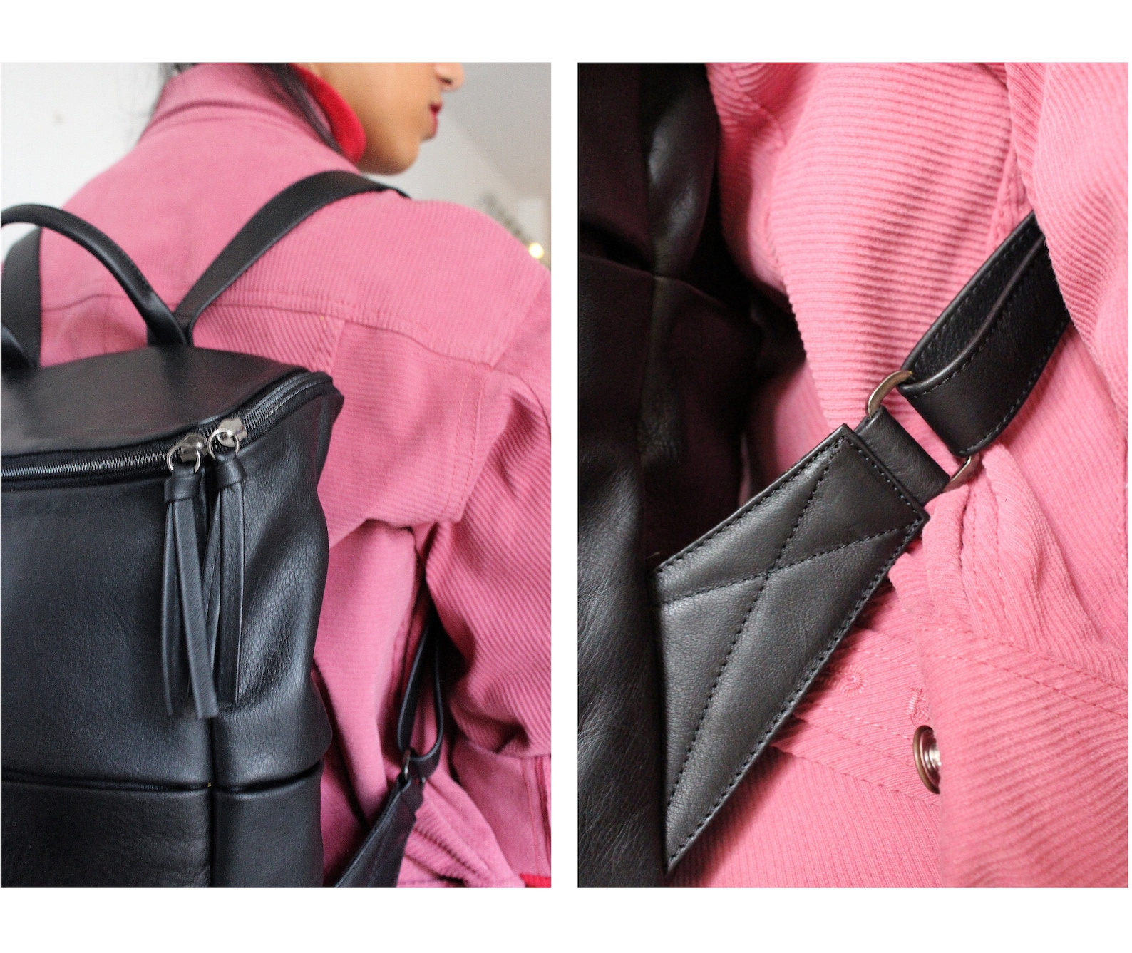 Black Leather Backpack Unisex Laptop Backpack SALE Travel Etsy