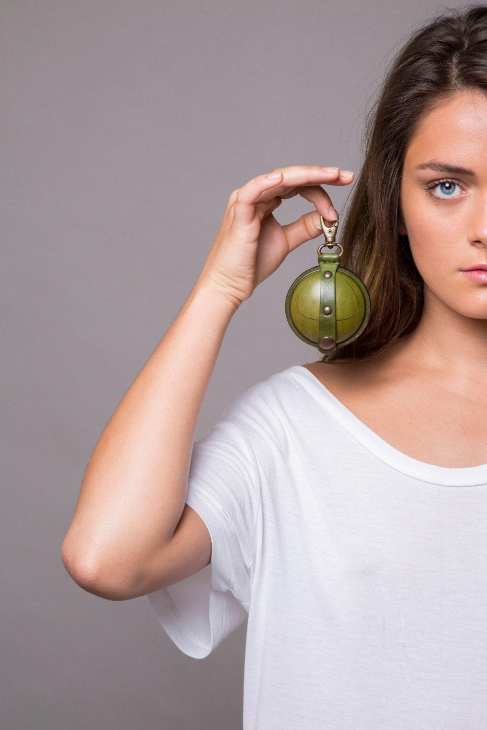 Leather Purse Ball Shape Leather Wallet Clutch Wallet Etsy