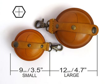 Men leather wallet ball shape leather coin wallet leather coin purse coin pouch keychain wallet clutch wallet earphone case gift for him