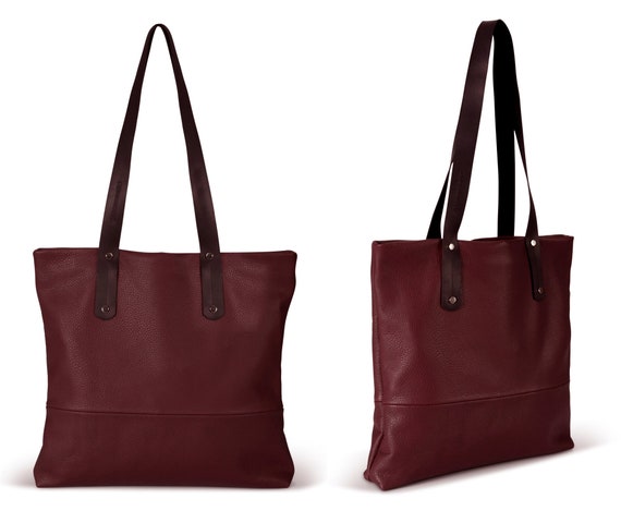 Nappa leather tote bag with multi-way strap