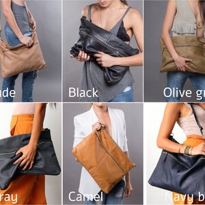 blush leather bag women soft leather bag SALE leather crossbody bag women leather messenger bag oversize leather clutch soft leather handbag image 3