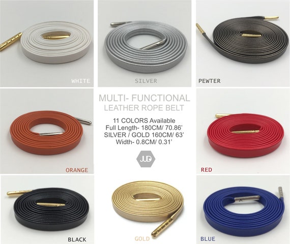 Multi-functional Leather Cord Belt Unisex Minimalist Leather