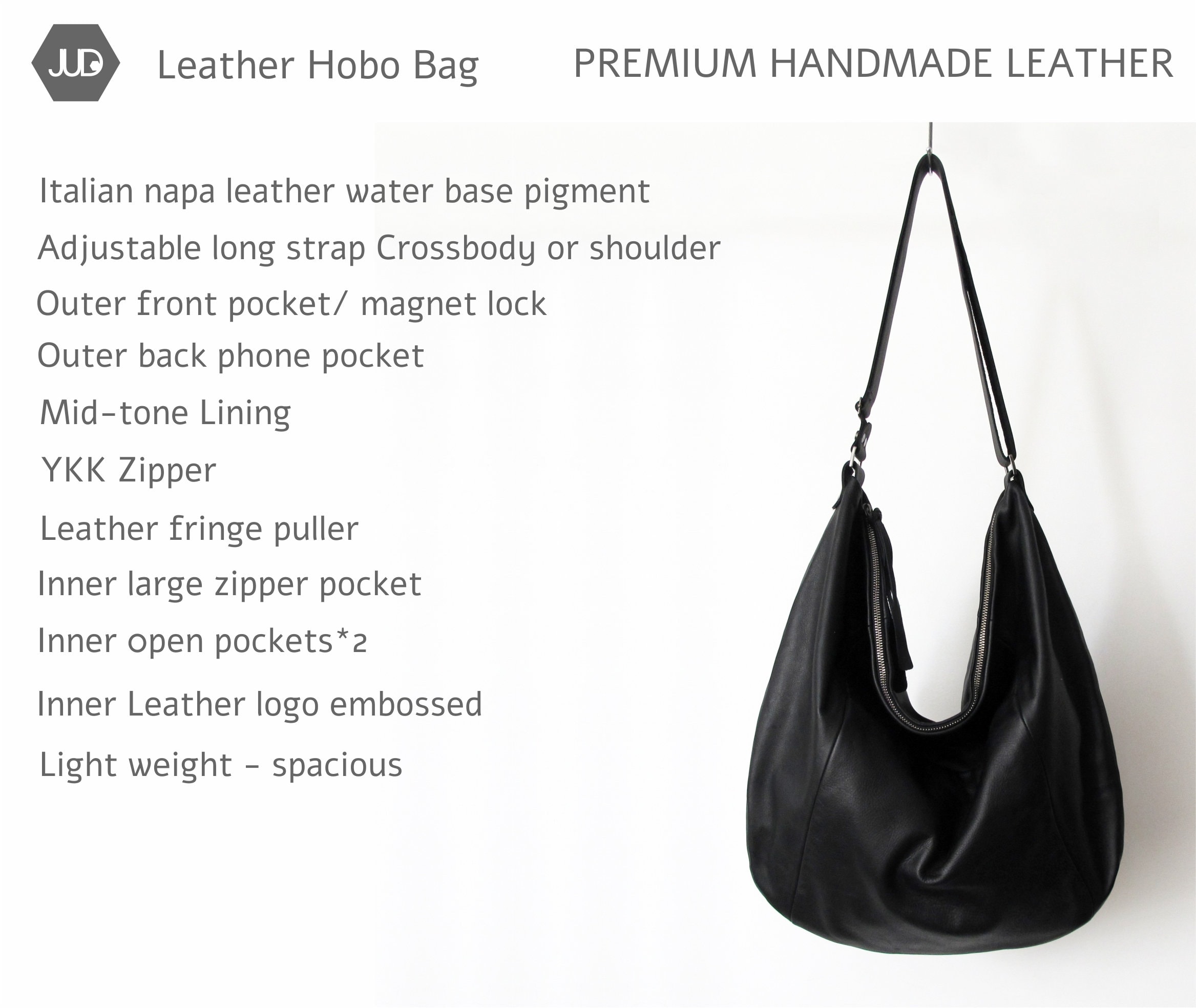 BLACK LEATHER HOBO Bag Sale 20% Crossbody Bag Everyday 