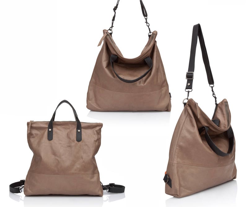 Walnut brown leather diaper bag Backpack 5 IN 1 Convertible Etsy