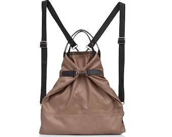 Walnut brown leather backpack women convertible leather bag soft leather bag Leather backpack women laptop Backpack women leather Rucksack