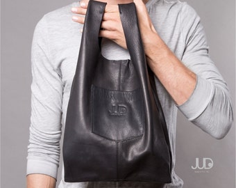 Soft leather tote bag - Black Leather bag - women bags SALE soft leather bag leather handbag - leather shoulder bag- shopper bag