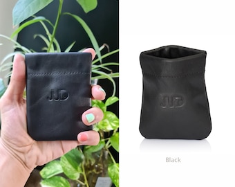 Black python leather wallet- squeeze wallet leather coins pouch small coin wallet- flex frame coin pouch cards trinket pouch leather JUDtlv