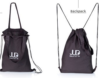Black canvas rucksack tote convertible backpack SALE black tote bag shopper bag drawstring backpack judtlv canvas backpack hipster backpack