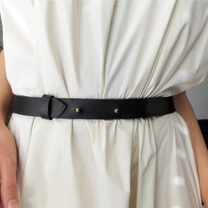 Minimalist leather belt- black leather belt unisex leather belt slim leather belt soft leather belt for dress leather belt Steampunk belt