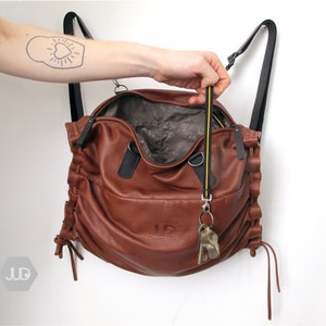 Large leather crossbody tote 3in1 convertible leather backpack women crossbody bag leather hobo bag convertible leather bag travel bag image 5