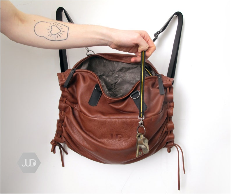 Large leather crossbody tote 3in1 convertible leather backpack women crossbody bag leather hobo bag convertible leather bag travel bag image 5