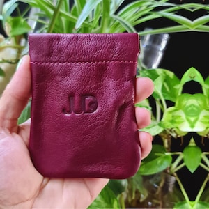 Monedero de cuero rojo con marco de pinza, monedero de estilo retro, tarjetero de cuero, monedero delgado, billetera pequeña, billetera de cuero suave