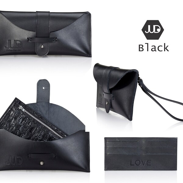 KUANG! Black Punk Style Shoulder Bag - PU Leather With Skull & Studs, 9.84x6.29x3.54 Inches, Adjustable Strap