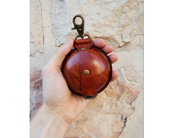 Leather purse SALE ball shape leather wallet - earphone case - coin pouch - small purse - change purse - mothers day gift - women purse