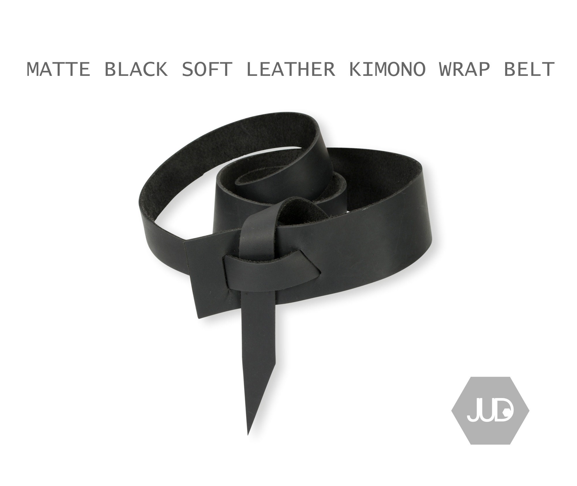 Black Leather Wrap Belt- Kimono Leather Belt Steampunk
