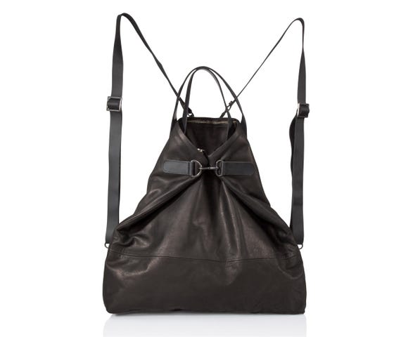 5-in-1 black leather diaper bag backpack | convertible bag for moms, baby bag, large leather backpack for women, new mom gift