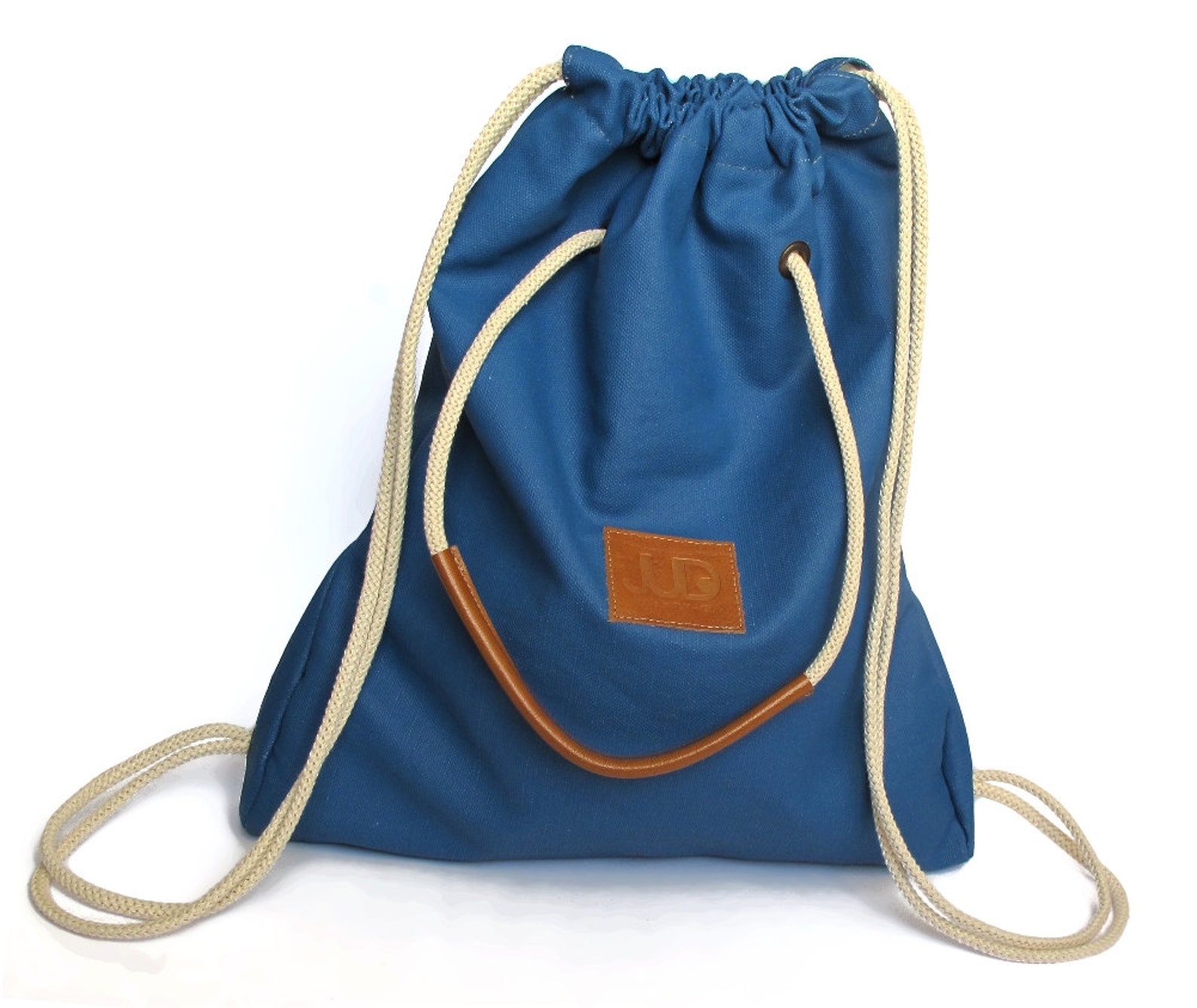 Men Blue Canvas Backpack Convertible Backpack Men Drawstring Etsy