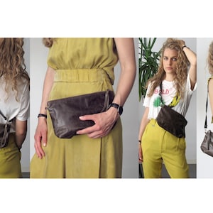3in1 convertible bag-brown leather clutch-leather crossbody purse women-small leather backpack purse leather shoulder bag soft leather purse