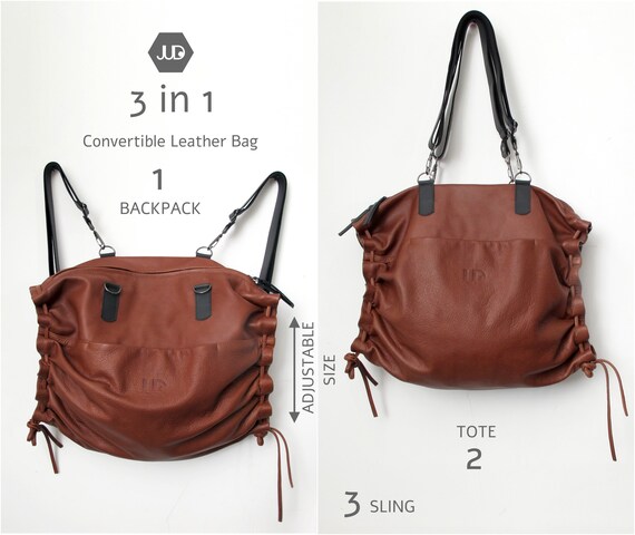 leather backpack purse laptop
