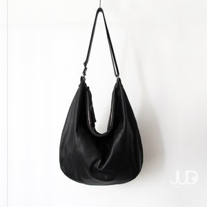 Black leather bag women large leather purse leather hobo bag black leather tote bag slouchy bag crossbody leather bag women shoulder bag